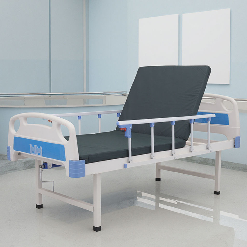 247-Two-Crank Hospital Bed with Mattress and Wheels for Medical Examination Patient Bed.jpg